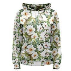 White Flowers Women s Pullover Hoodie by goljakoff