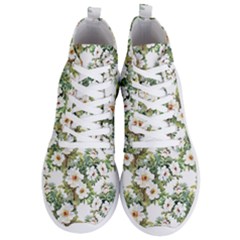 White Flowers Men s Lightweight High Top Sneakers by goljakoff