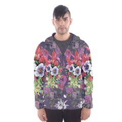 Purple Flowers Men s Hooded Windbreaker by goljakoff