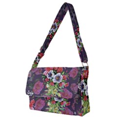 Purple Flowers Full Print Messenger Bag (s) by goljakoff