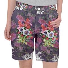 Purple Flowers Pocket Shorts by goljakoff