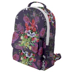 Purple Flowers Flap Pocket Backpack (small) by goljakoff