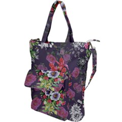 Purple Flowers Shoulder Tote Bag by goljakoff