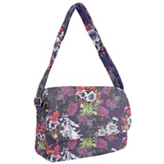 Purple Flowers Courier Bag by goljakoff