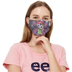Purple Flowers Fitted Cloth Face Mask (adult) by goljakoff