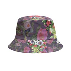 Purple Flowers Inside Out Bucket Hat