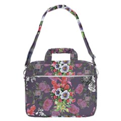 Purple Flowers Macbook Pro Shoulder Laptop Bag  by goljakoff