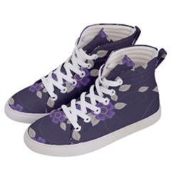 Purple Flowers Men s Hi-top Skate Sneakers by goljakoff