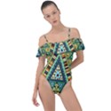 Native mandala Frill Detail One Piece Swimsuit View1