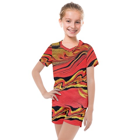 Warrior Spirit Kids  Mesh Tee And Shorts Set by BrenZenCreations