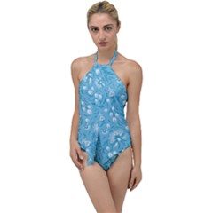 Blue White Flowers Go With The Flow One Piece Swimsuit by Eskimos