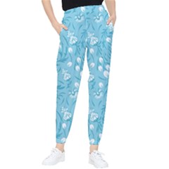 Blue White Flowers Tapered Pants by Eskimos
