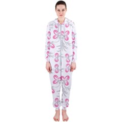 Pink Folk Flowers Hooded Jumpsuit (ladies)  by Eskimos