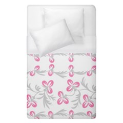 Pink Folk Flowers Duvet Cover (single Size) by Eskimos