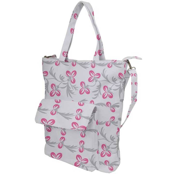 Pink folk flowers Shoulder Tote Bag