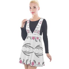 Folk Ornament Plunge Pinafore Velour Dress by Eskimos