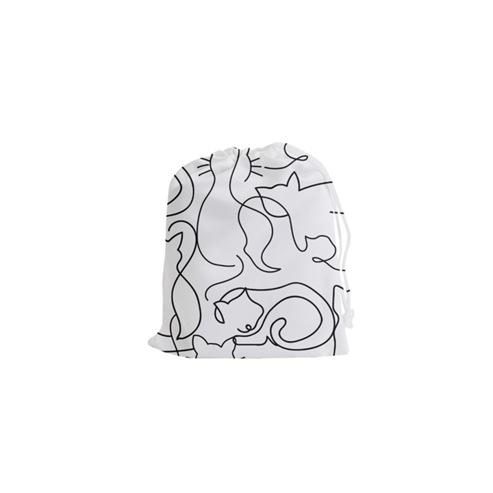 Cats line art  Drawstring Pouch (XS)