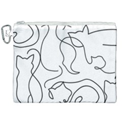 Cats Line Art  Canvas Cosmetic Bag (xxl) by Sobalvarro