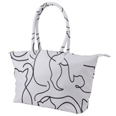 Cats Line Art  Canvas Shoulder Bag by Sobalvarro