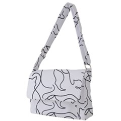 Cats Line Art  Full Print Messenger Bag (l) by Sobalvarro