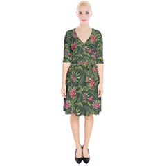 Tropical Flowers Wrap Up Cocktail Dress by goljakoff