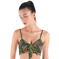 Tropical Flowers Woven Tie Front Bralet by goljakoff