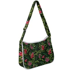 Tropical Flowers Zip Up Shoulder Bag by goljakoff