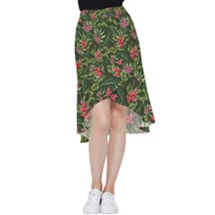 Tropical Flowers Frill Hi Low Chiffon Skirt by goljakoff