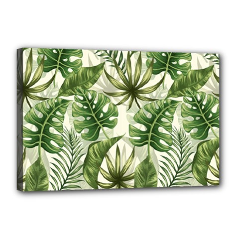 Tropical Leaves Canvas 18  X 12  (stretched) by goljakoff