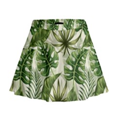 Tropical Leaves Mini Flare Skirt by goljakoff