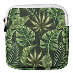 Green Tropical Leaves Mini Square Pouch by goljakoff