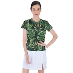 Green Tropical Leaves Women s Sports Top by goljakoff