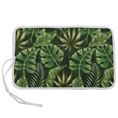 Green Tropical Leaves Pen Storage Case (l) by goljakoff