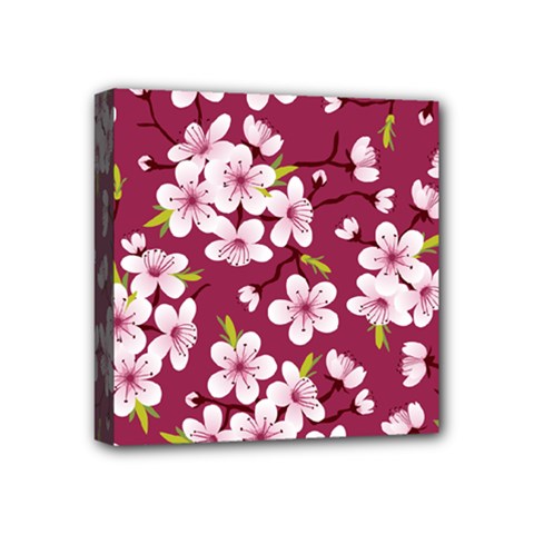 Cherry Blossom Mini Canvas 4  X 4  (stretched) by goljakoff