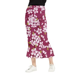 Cherry Blossom Maxi Fishtail Chiffon Skirt by goljakoff