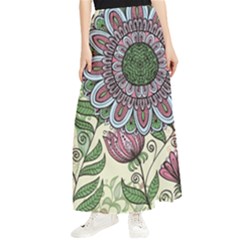 Mandala Flower Maxi Chiffon Skirt by goljakoff