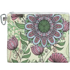 Mandala Flower Canvas Cosmetic Bag (xxxl) by goljakoff