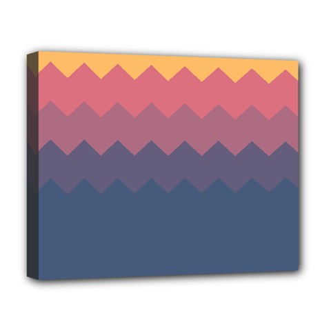 Flat Autumn Zigzag Palette Deluxe Canvas 20  X 16  (stretched) by goljakoff