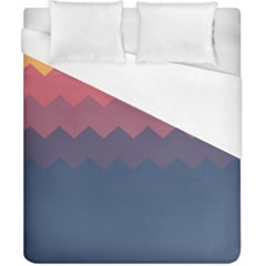 Flat Autumn Zigzag Palette Duvet Cover (california King Size) by goljakoff