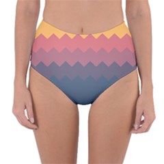 Flat Autumn Zigzag Palette Reversible High-waist Bikini Bottoms by goljakoff