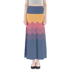 Flat Autumn Zigzag Palette Full Length Maxi Skirt by goljakoff
