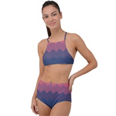 Flat Autumn Zigzag Palette High Waist Tankini Set by goljakoff