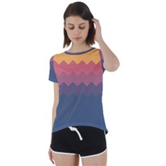 Flat Autumn Zigzag Palette Short Sleeve Foldover Tee by goljakoff