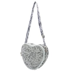 Dry Roots Texture Print Heart Shoulder Bag by dflcprintsclothing