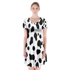 Spots Short Sleeve V-neck Flare Dress by Sobalvarro