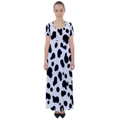 Spots High Waist Short Sleeve Maxi Dress by Sobalvarro