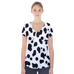 Spots Short Sleeve Front Detail Top by Sobalvarro