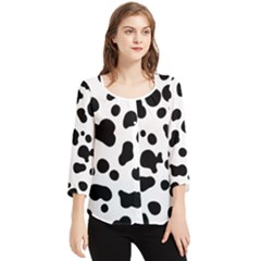 Spots Chiffon Quarter Sleeve Blouse by Sobalvarro