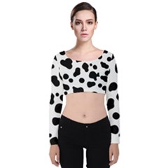 Spots Velvet Long Sleeve Crop Top by Sobalvarro