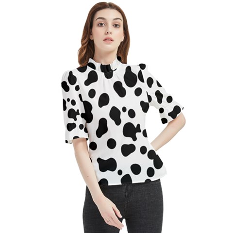 Spots Frill Neck Blouse by Sobalvarro